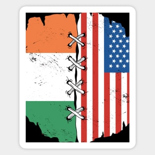 Proud Irish American Heritage // Ireland and USA Flags Magnet